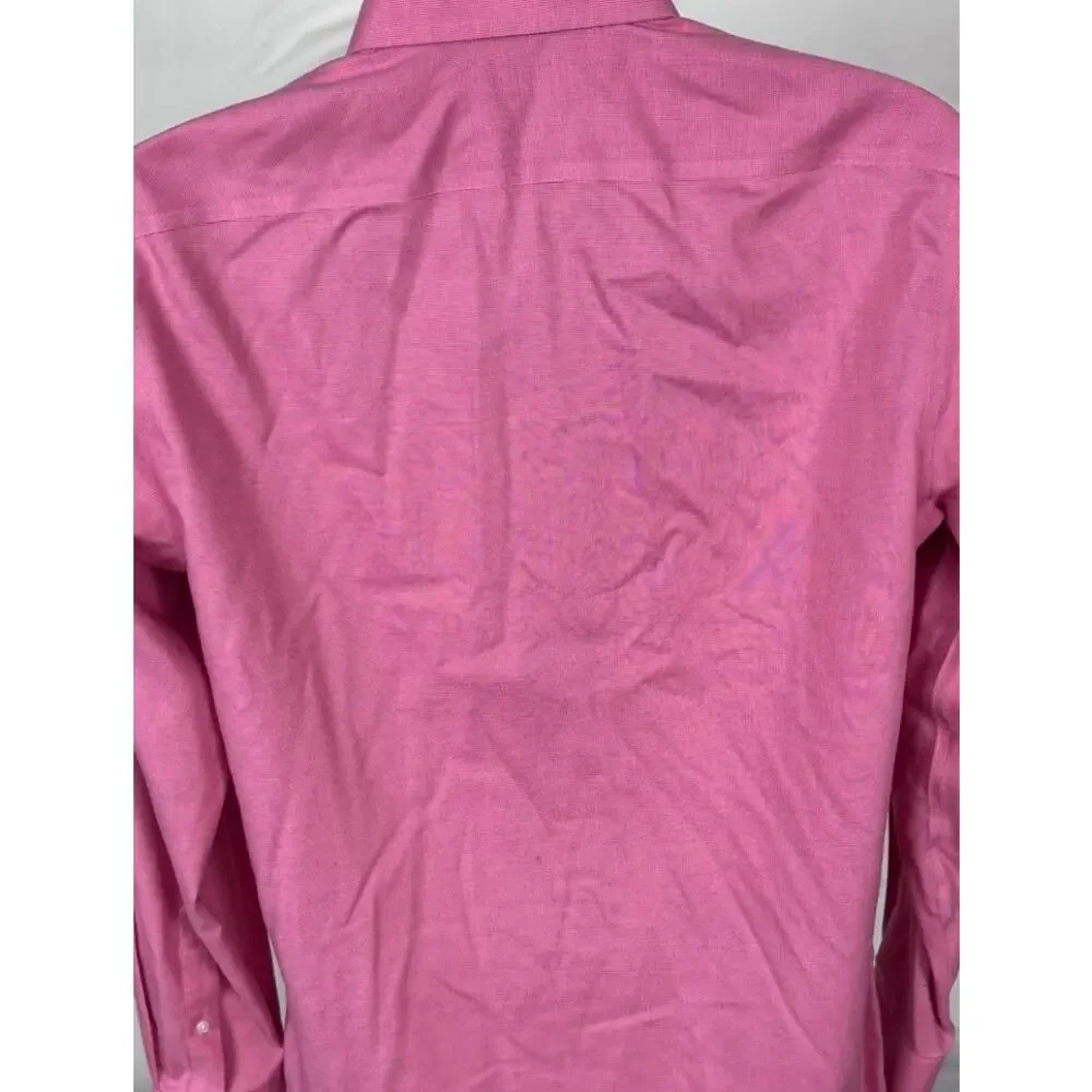 Banana Republic Medium Non-Iron Tailored Slim Fit Pink Button Front Mens Shirt